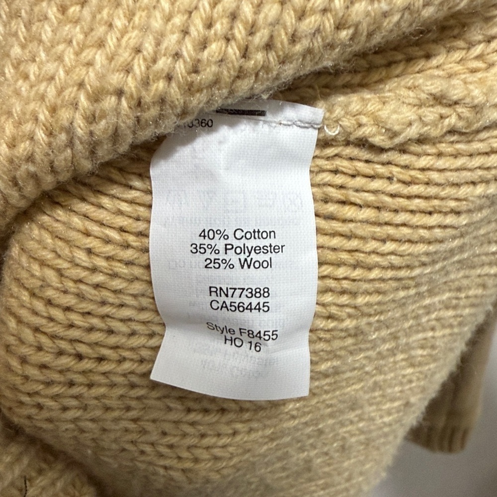 J Crew Factory Women's Signature Cotton Fisherman Sweater Size Medium Cableknit - Picture 4 of 5